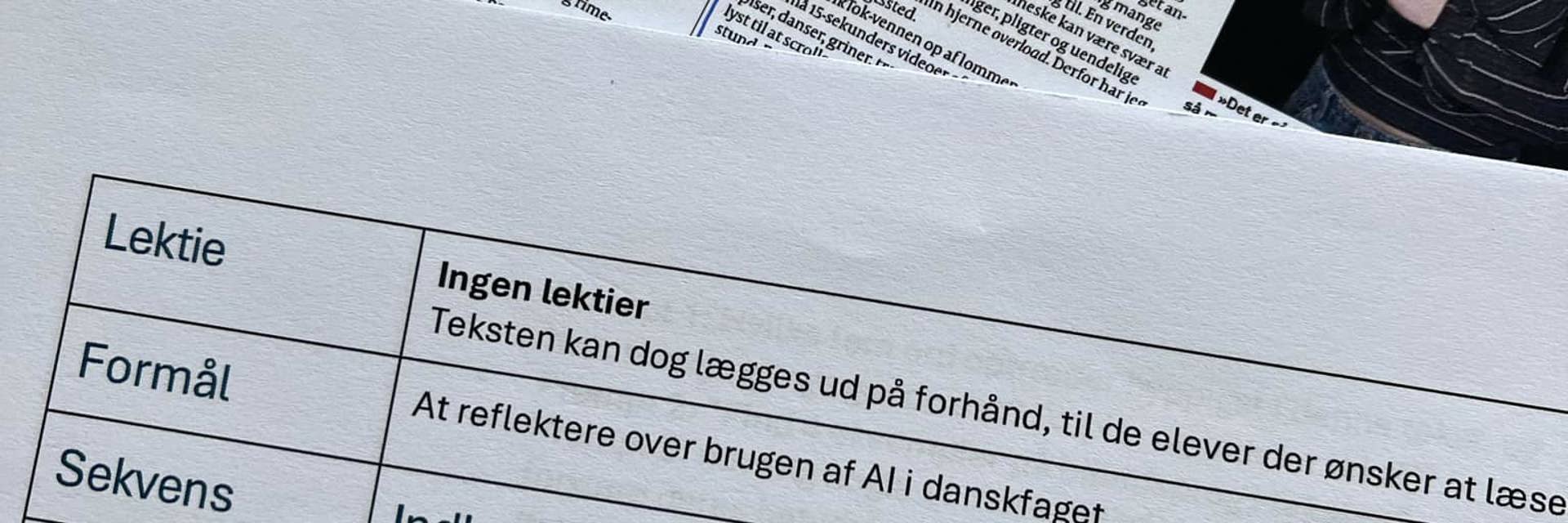 Eksempler på opgaver om AI 